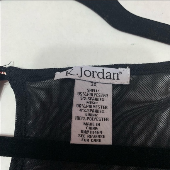 K.Jordan Sequin Leopard and Black Mesh Top - Picture 2 of 5